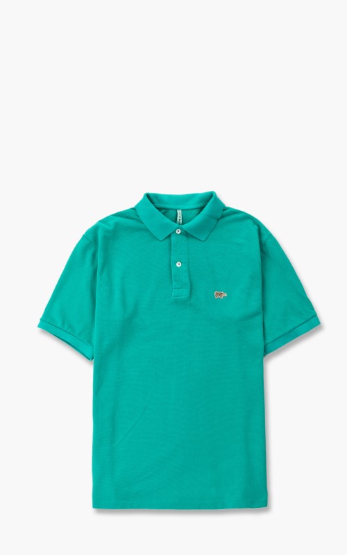 Scye Garment Dyed Cotton Pique Polo Shirt Turquoise