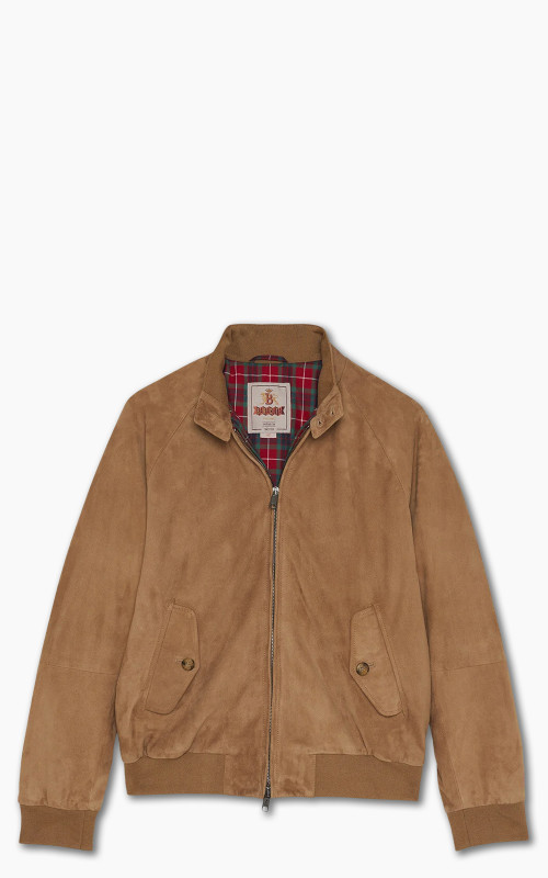 Baracuta G9 Suede Classic Harrington Jacket Tobacco