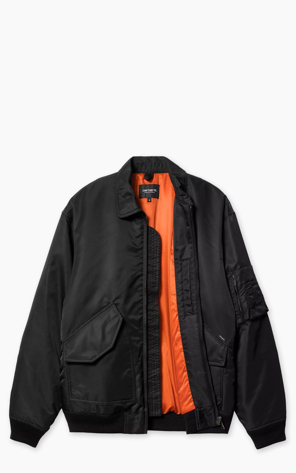 Carhartt WIP Olten Bomber Jacket Nylon Black/Turmeric | Cultizm Carhartt WIP Olten Bomber Jacket Nylon Black/Turmeric | Cultizm