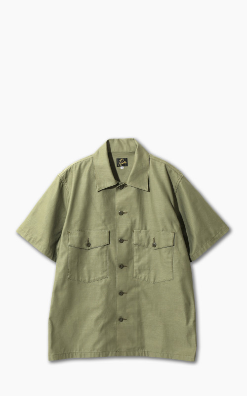 Needles S/S Fatigue Shirt Backsateen Olive