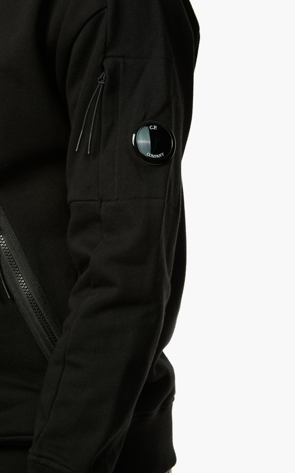 C.P. Company Diagonal Raised Fleece Half Zip Jumper Black C.P. Company Diagonal Raised Fleece Half Zip Jumper Black