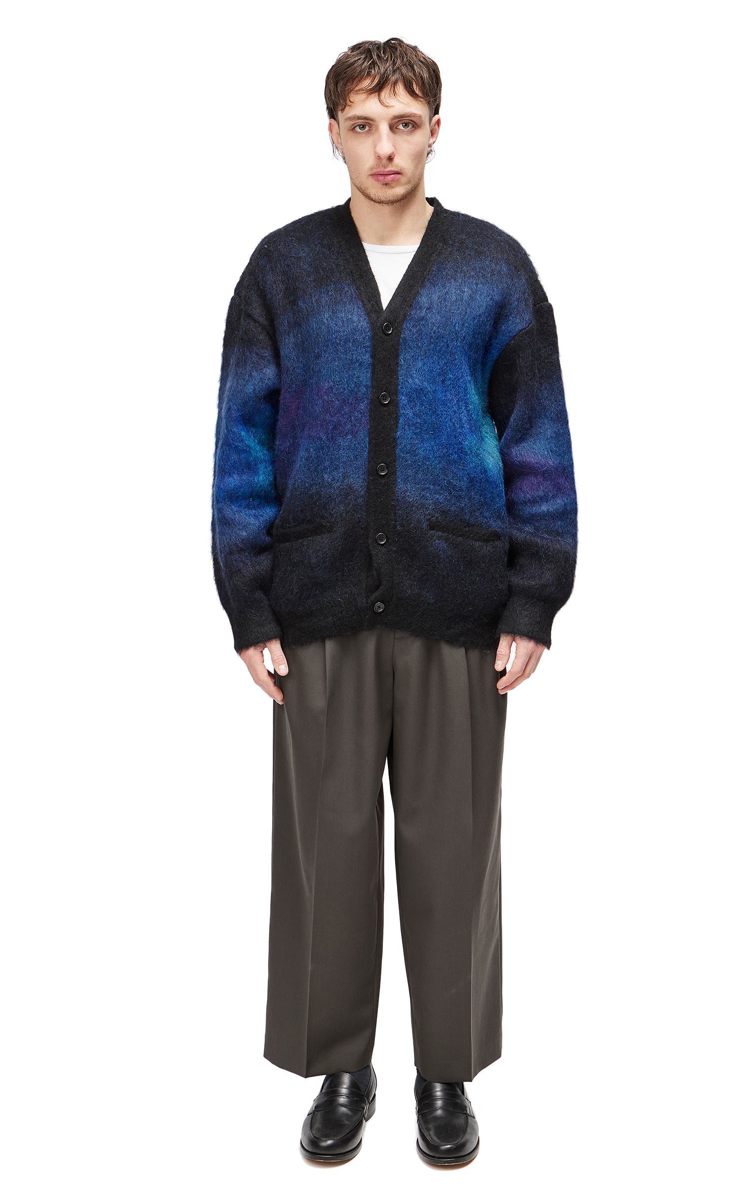 stein Oversized Gradation Mohair Cardigan Black | Cultizm