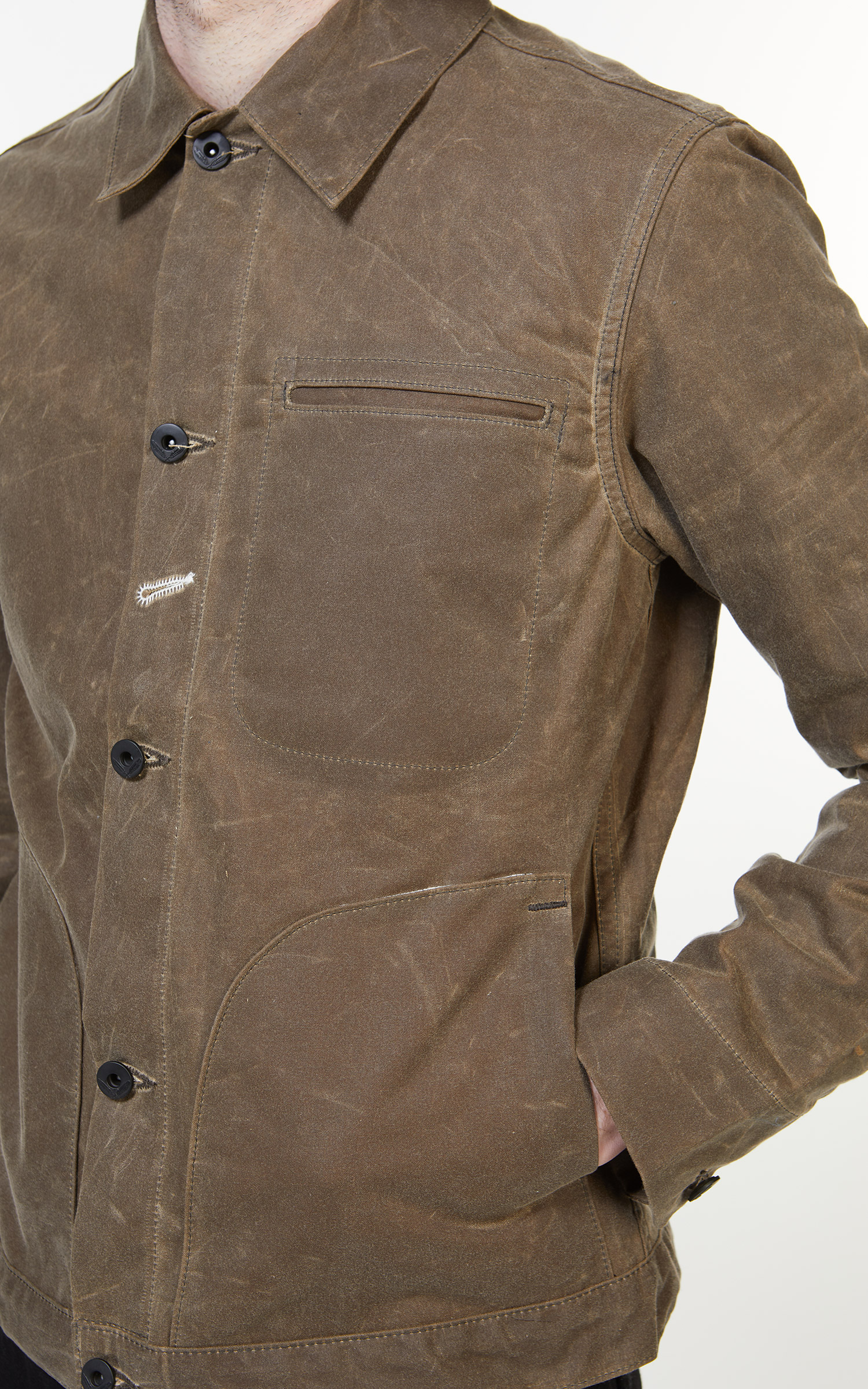 Rogue Territory Supply Jacket Lined Waxed Canvas Ridgeline Brown | Cultizm