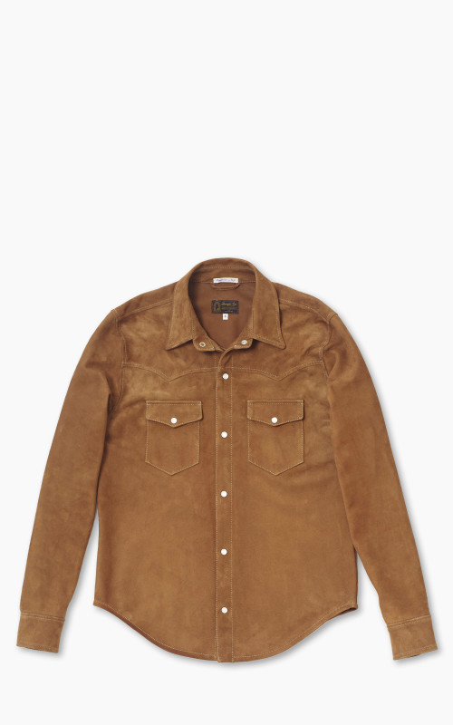 Shangri-La Heritage Gonzo Western Suede Shirt Cognac