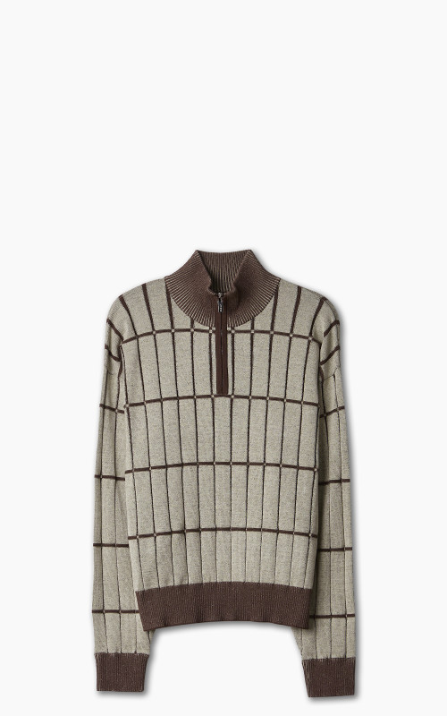 Jacquemus Le Pull Malha Checkered Knit Polo Multi-Beige