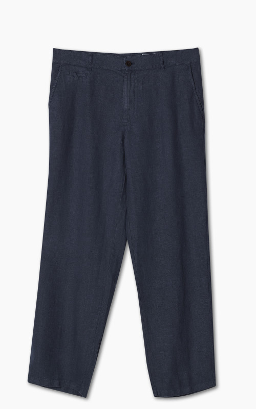 Portuguese Flannel Linen Trouser Navy