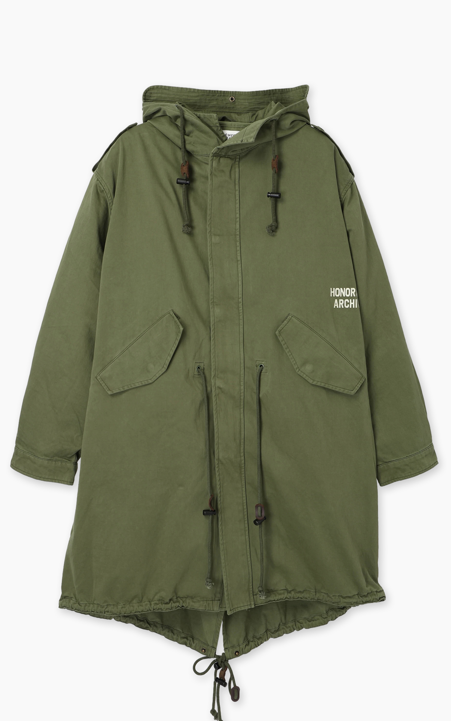 Denham Archive Fishtail Parka Japan Cotton Nylon Army Green | Cultizm