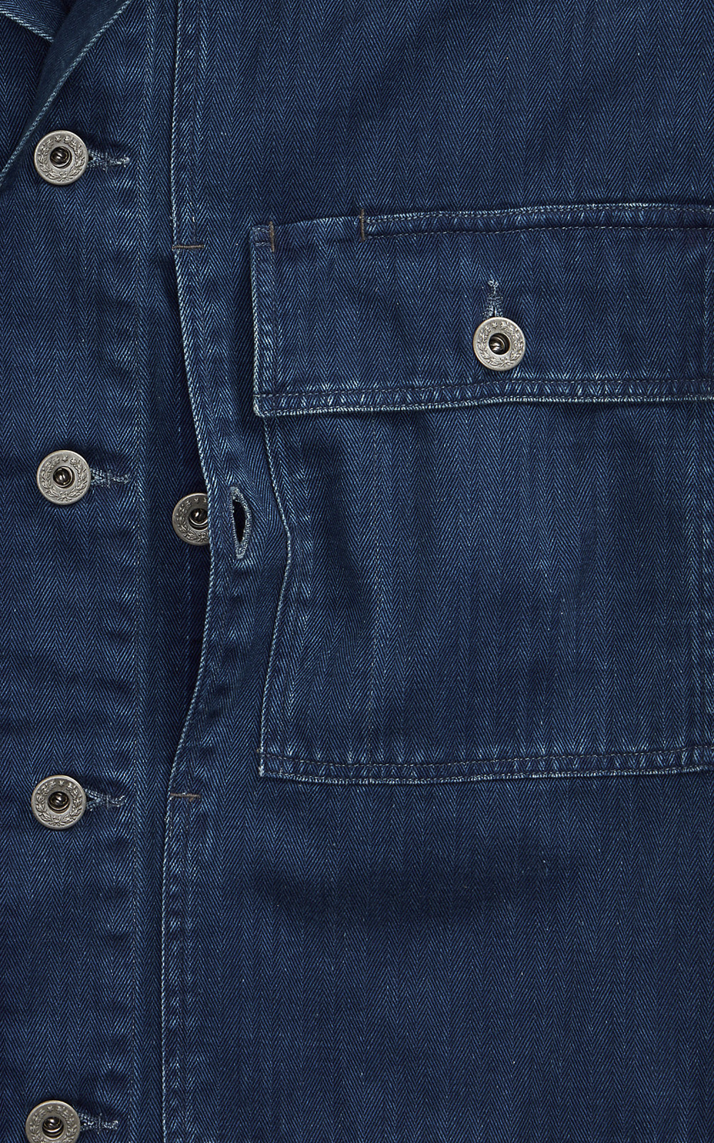 RRL Finn Herringbone Twill Overshirt Indigo | Cultizm
