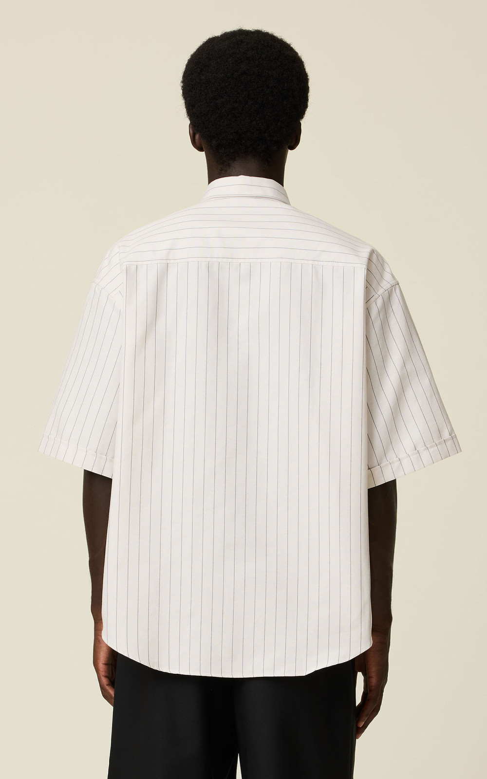 Tシャツ・カットソー AMI PARIS MANDARIN COLLAR SHIRT (USH218.CO0063 193 CHALK) org.jpg