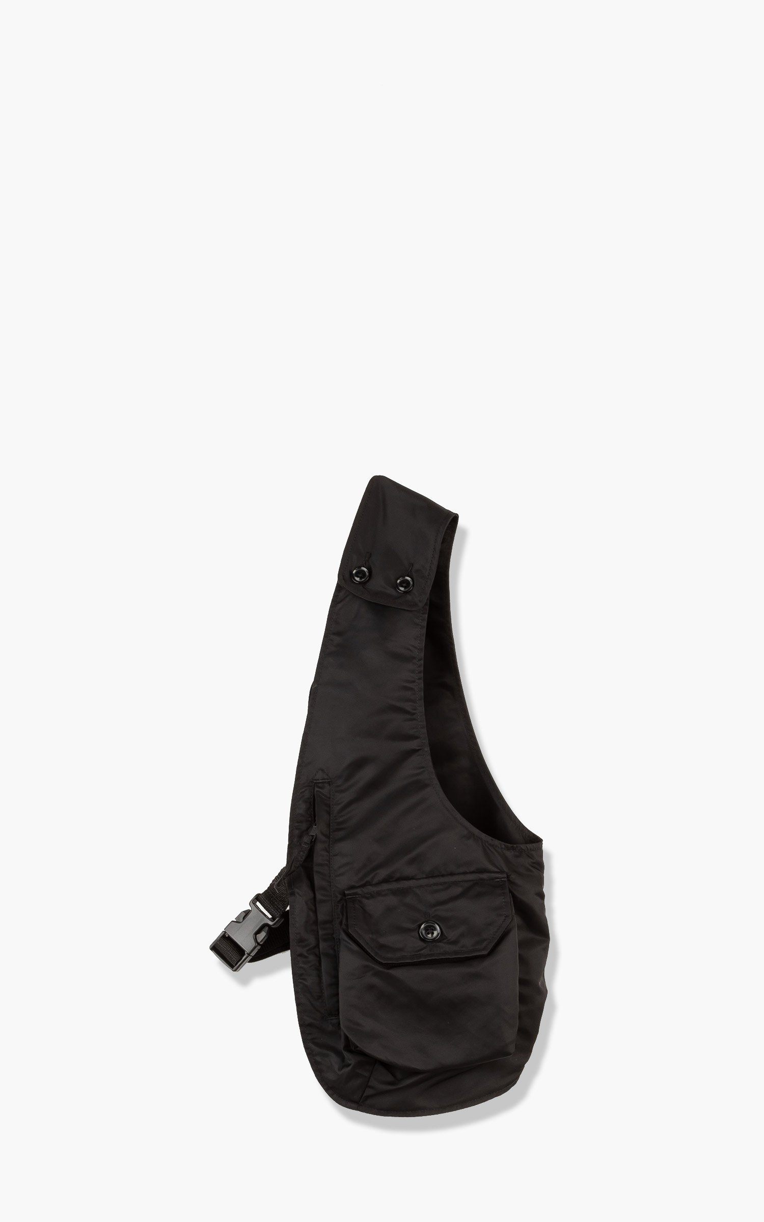 Engineered Garments Shoulder Vest Flight Satin Nylon Black