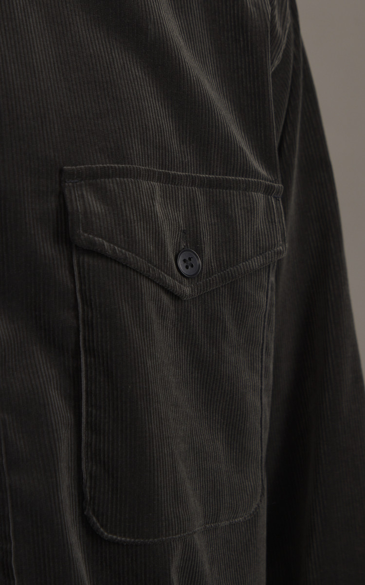 Kaptain Sunshine Corduroy C.P.O Shirt Jacket Charcoal | Cultizm