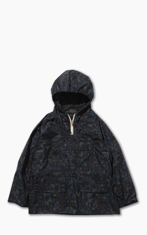 Beams Plus Nylon Batik Print Eurosport Anorak Navy