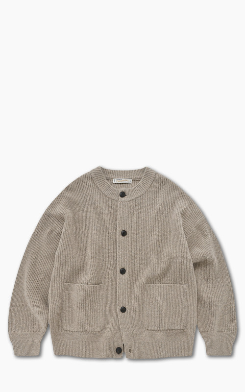 FrizmWORKS Heavy Wool Round Cardigan Oatmeal