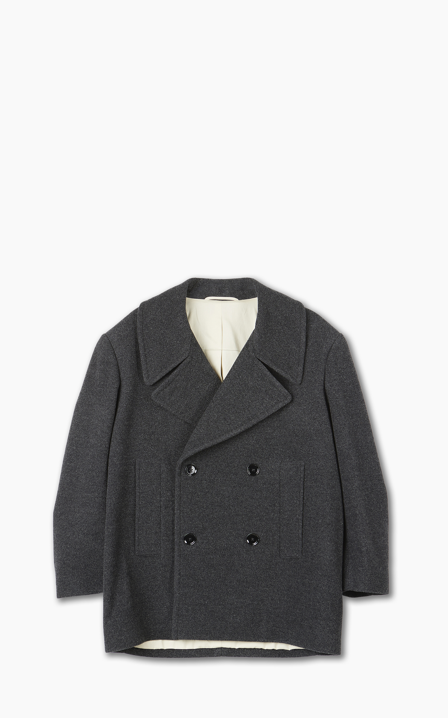 Lemaire Maxi Pea Coat Wool Penguin | Cultizm