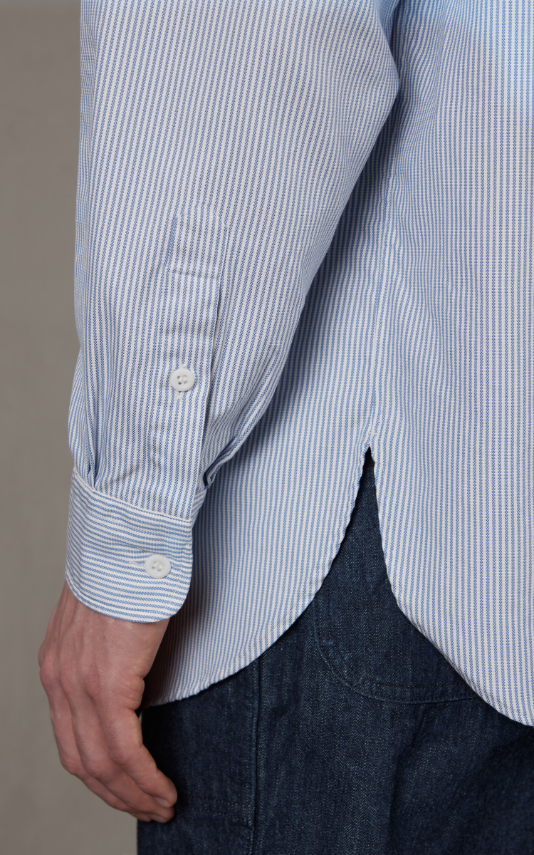 Tシャツ・カットソー KAPTAIN SUNSHINE SS25 Shirts (KS25SSH18 BLUE STRIPE) Kaptain Sunshine Shirt KS25SSH18 Blue Stripe