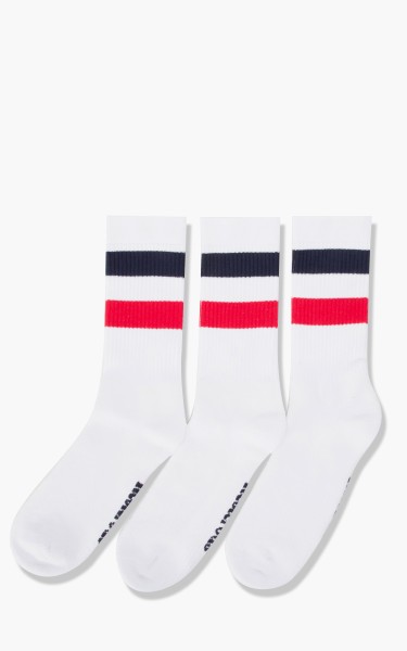 Resteröds Bamboo Tennis Socks 3-Pack White/Red/Blue 7258-75-4