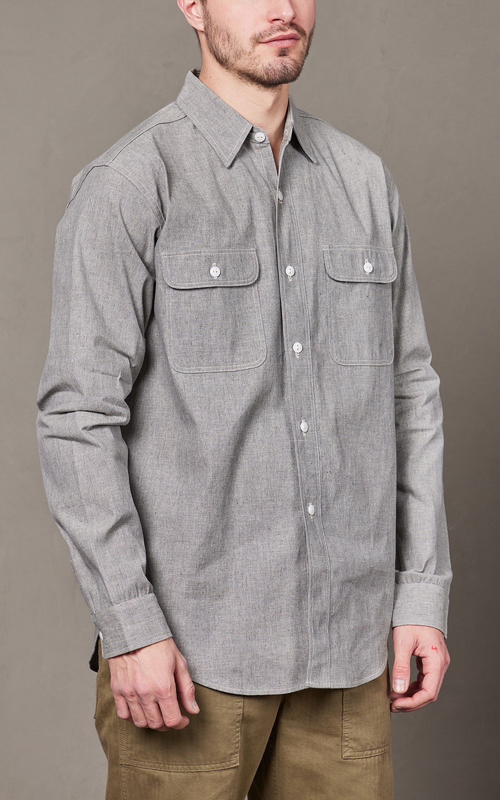 Warehouse & Co. Lot 3051 Treton Steel Worker Shirt Grey