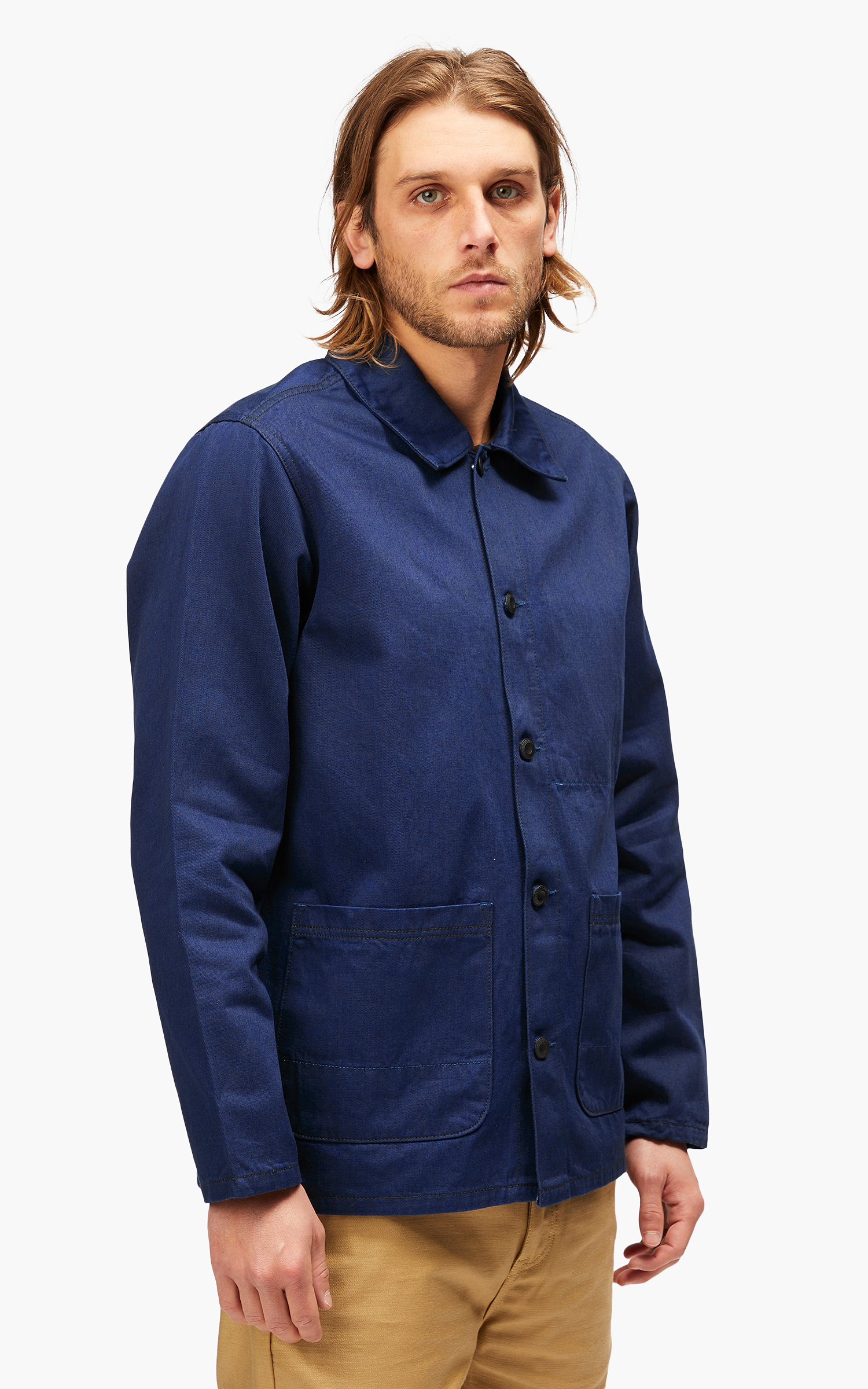 Benzak BWJ-01 Worker Jacket Selvedge Blue x Black | Cultizm