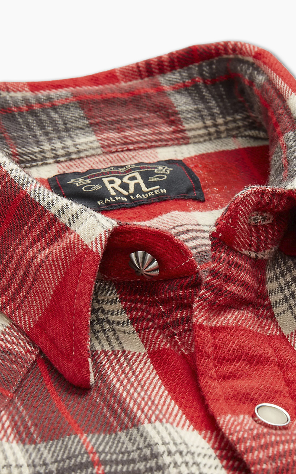 RRL Slim Fit Plaid Twill Western Shirt Red/Grey | Cultizm RRL Slim Fit Plaid Twill Western Shirt Red/Grey | Cultizm