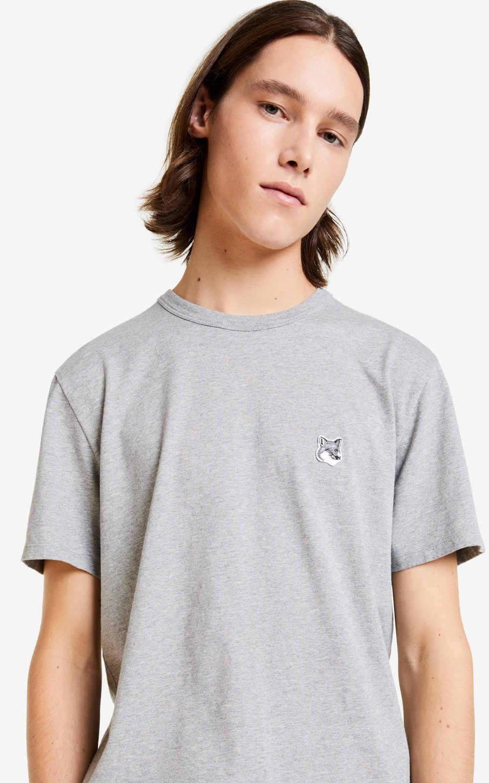 Maison Kitsuné Grey Fox Head Patch T-Shirt Grey | Cultizm