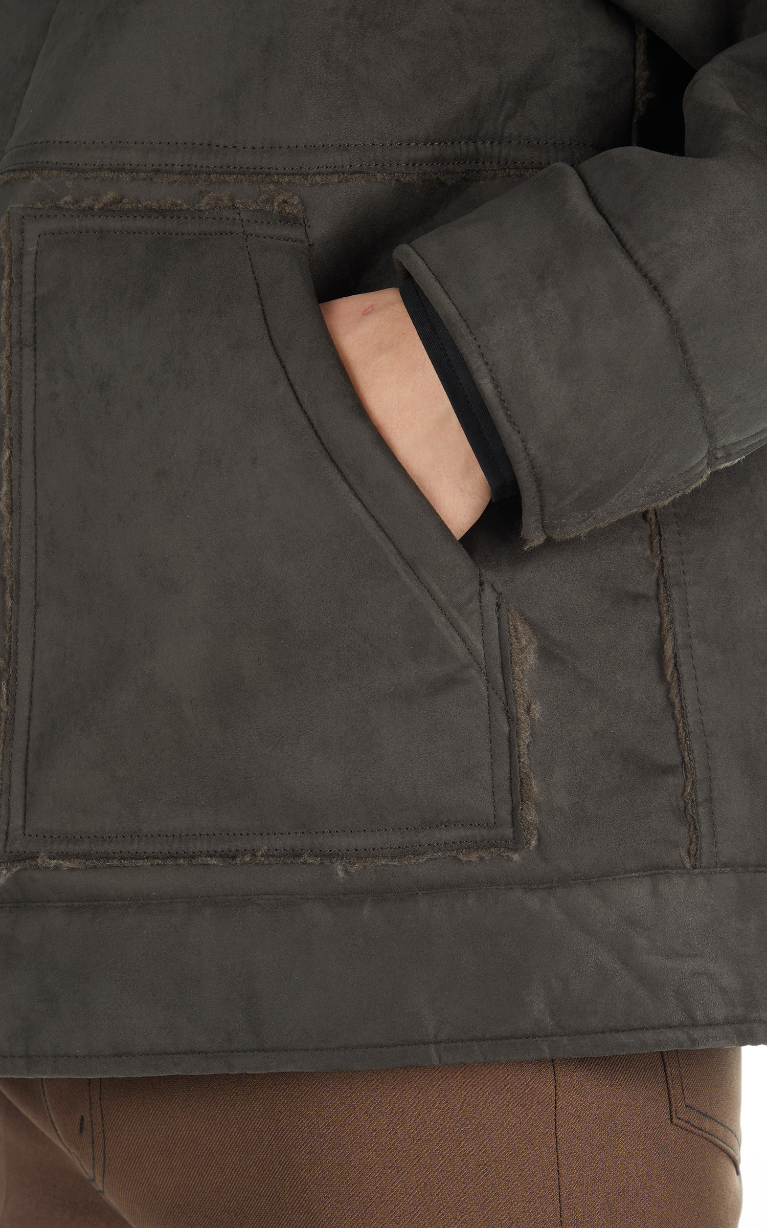 Jieda Fake Fur Monk Jacket Charcoal Grey | Cultizm