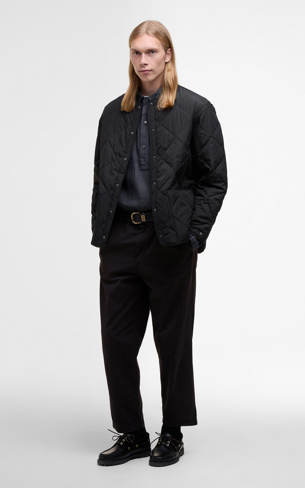 Barbour x Kaptain Sunshine Quilted Liner Black | Cultizm