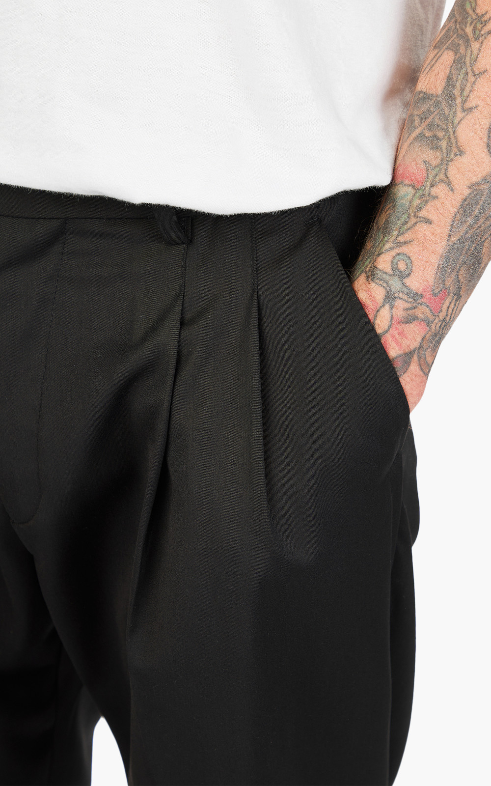 FrizmWORKS Side Adjust Two Tuck Slacks Black | Cultizm