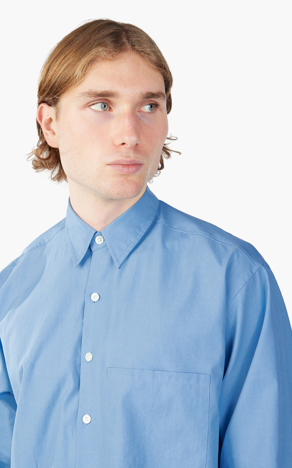Auralee Washed Finx Twill Big Shirt Blue | Cultizm