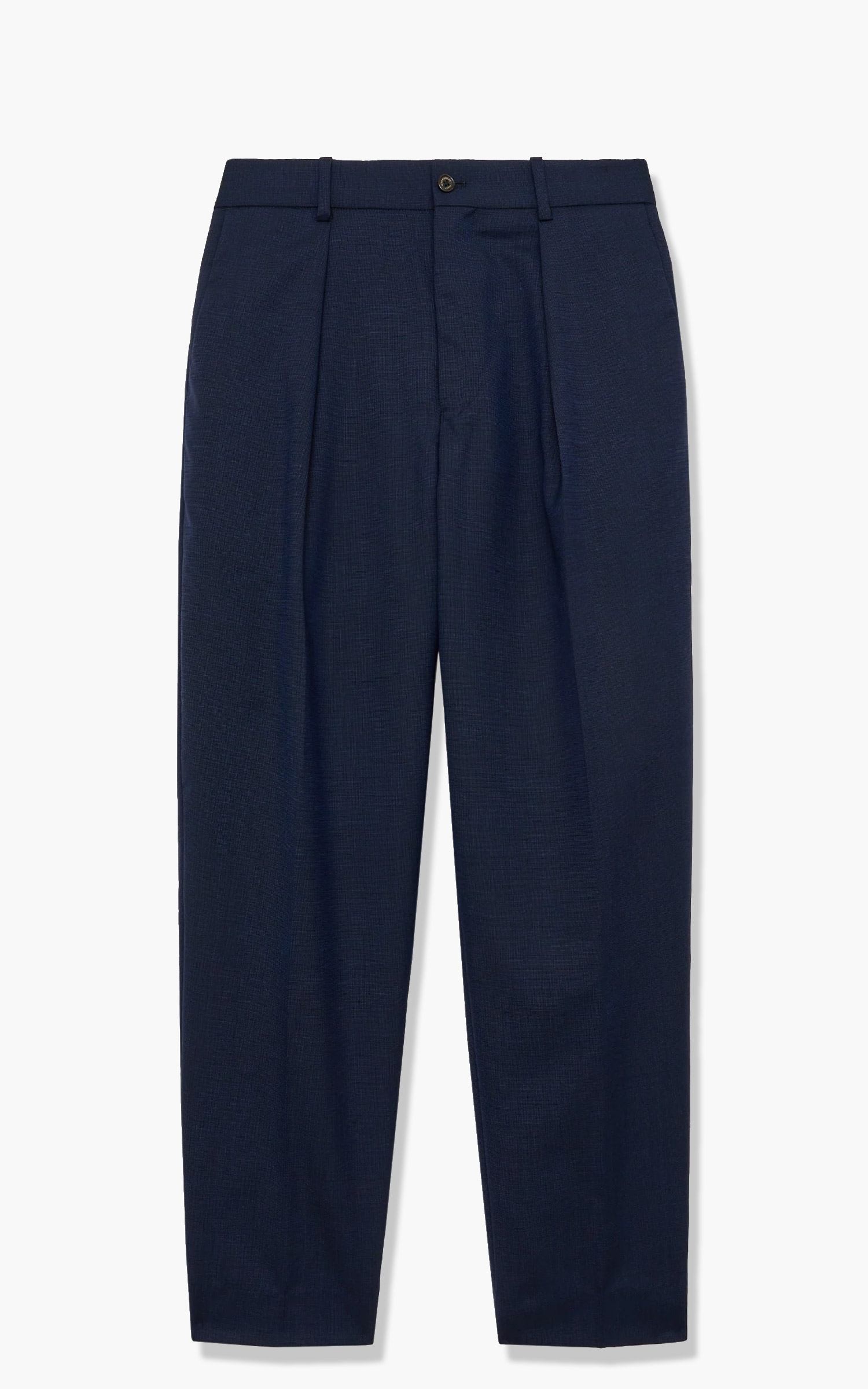 Markaware Organic Wool Tropical Pegtop Trousers Navy
