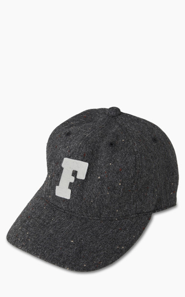 Fullcount 6 Panel Tweed Baseball Cap &#039;F&#039; Patch Charcoal