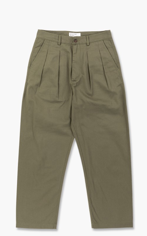 Universal Works Double Pleat Pant Twill Light Olive
