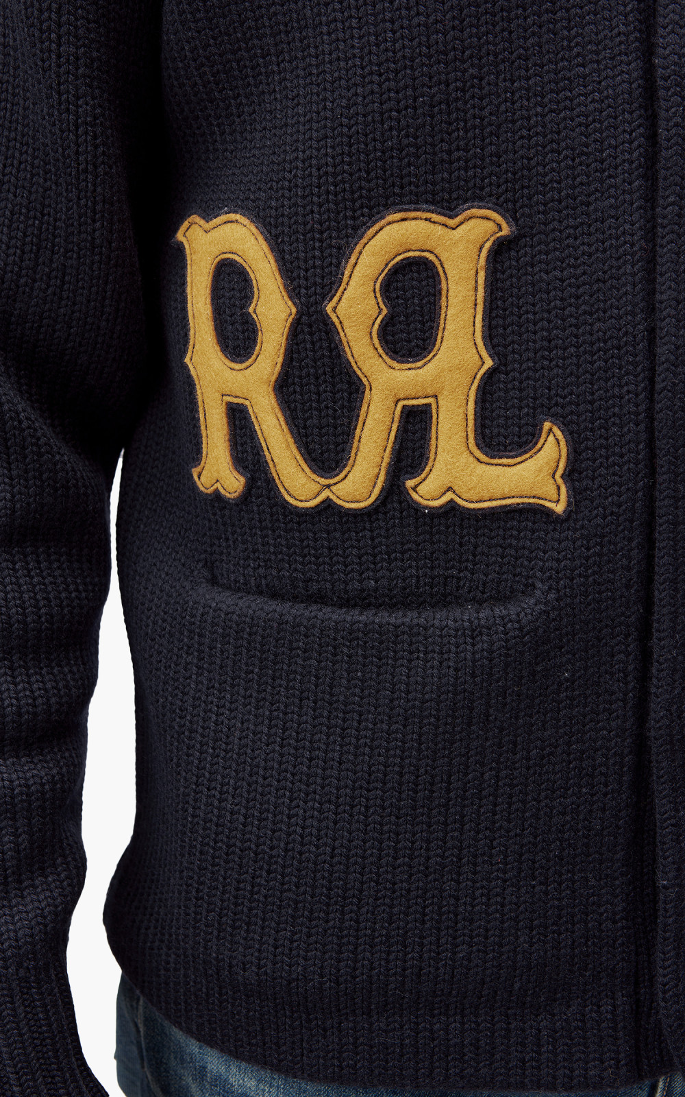 Ralph Lauren RRL Mens Gray Cotton Knit Shawl Collar Crest