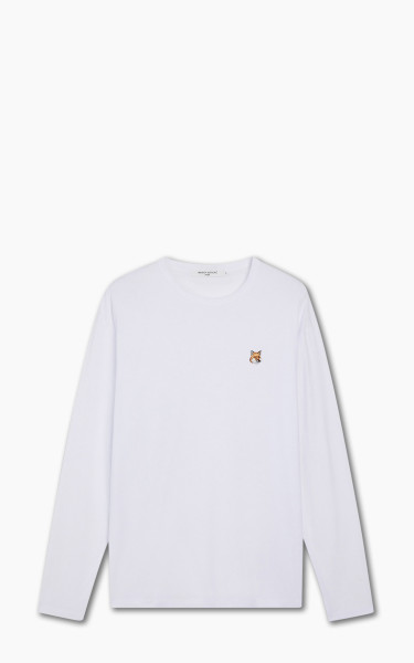 Maison Kitsuné Fox Head Patch Regular Long-Sleeved T-Shirt White