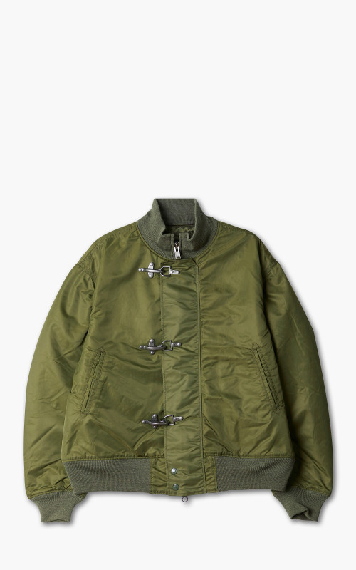 Engineered Garments Deck Jacket Flight Satin Nylon Olive