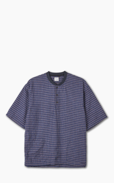 OrSlow Cotton Linen Pullover Shirt Indigo Check