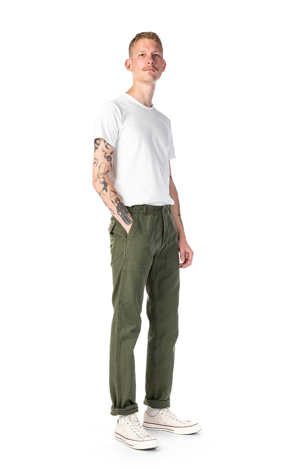 Tellason Fatigue Pant Tapered Sateen Olive