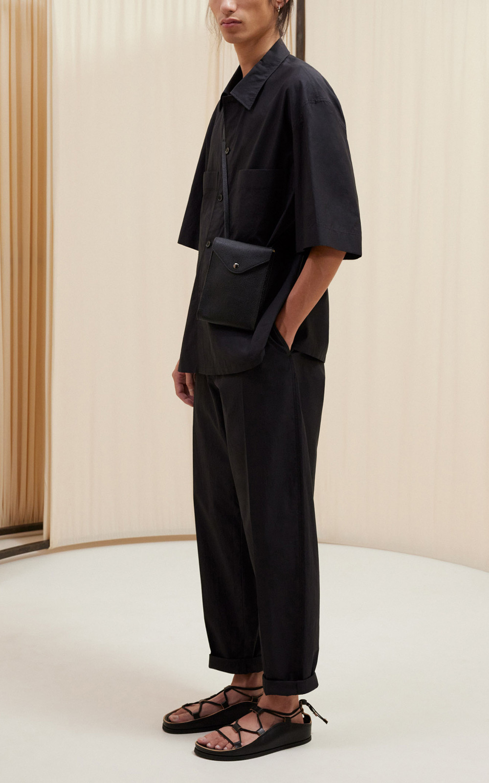 Lemaire Enveloppe With Strap Goat Leather Black | Cultizm Lemaire Enveloppe With Strap Goat Leather Black | Cultizm