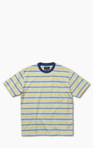 Beams Plus Jacquard Stripe Pocket T-Shirt Sax