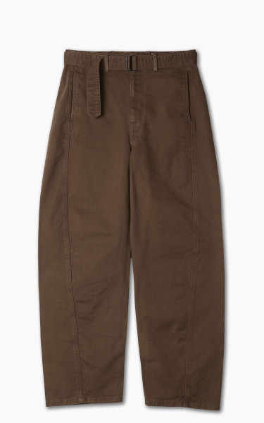 Lemaire Twisted Belted Pants Garment Dyed Denim Dark Brown