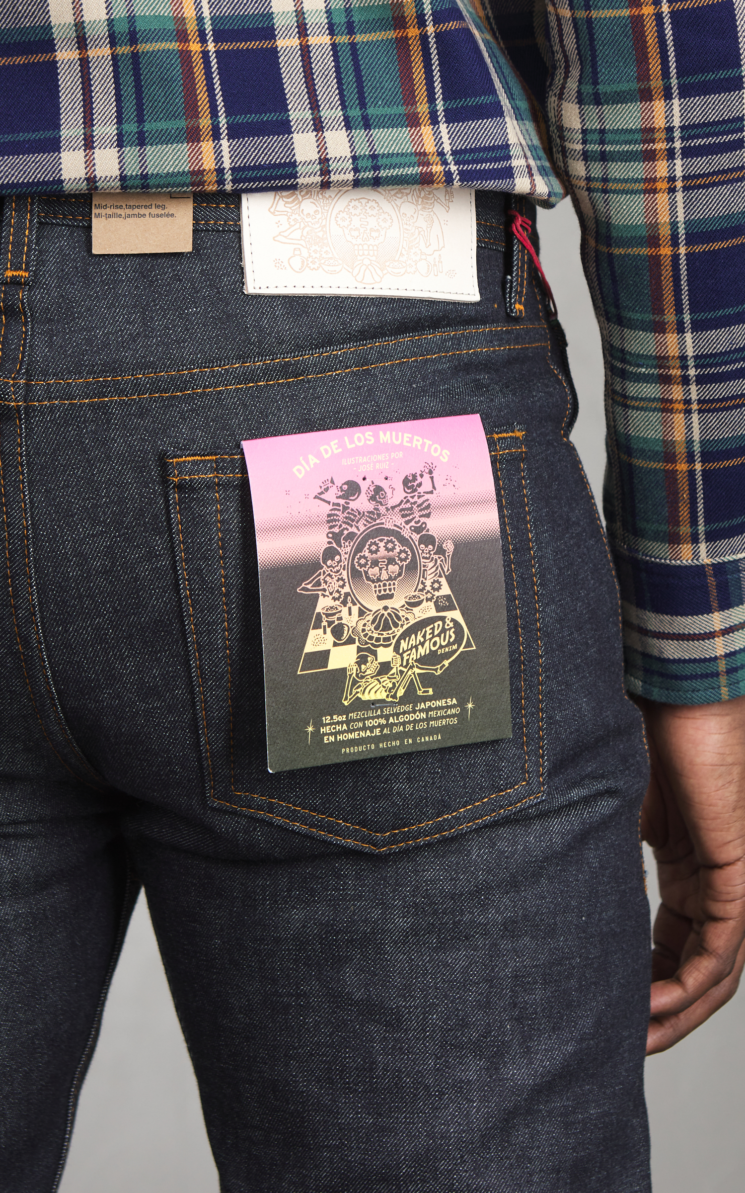 Naked & Famous Denim Weird Guy Dia De Los Muertos Selvedge