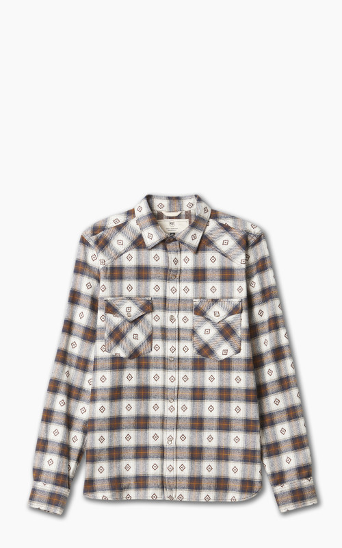 Rogue Territory Western Shirt Brown Diamond Plaid