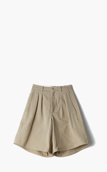 Hed Mayner Pleated Shorts Sunny Dry Washed Beige