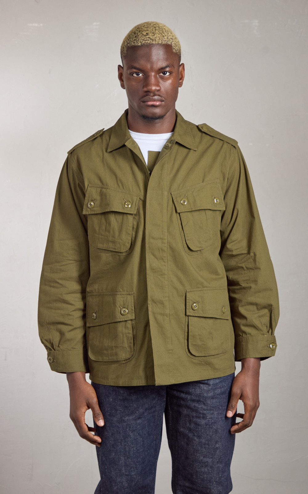Houston Jungle Fatigue Jacket Cotton Poplin Olive Drab Cultizm