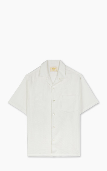 Portuguese Flannel Pique Camp Collar Shirt White