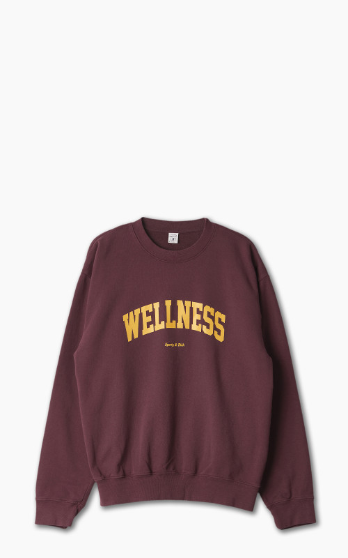 Sporty & Rich Wellness Ivy Crewneck Merlot/Gold