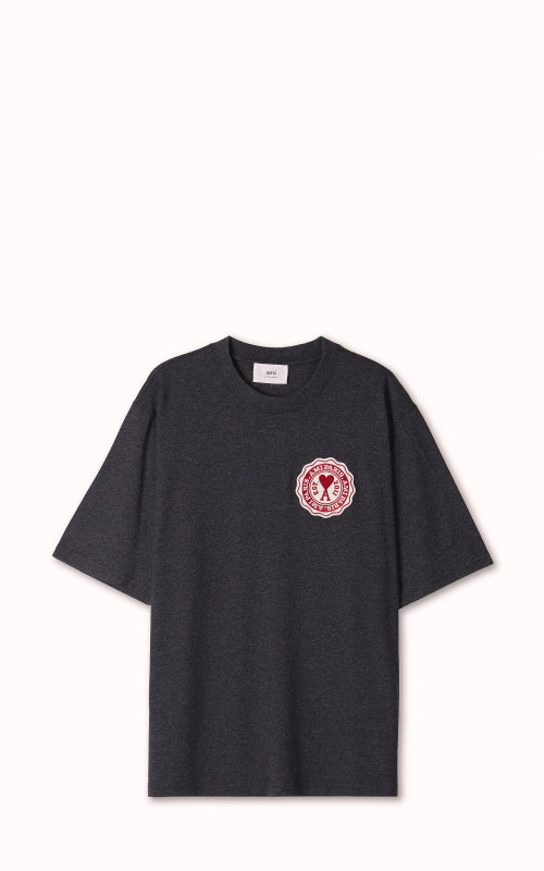 AMI Paris Ami France Patch T-Shirt Anthracite