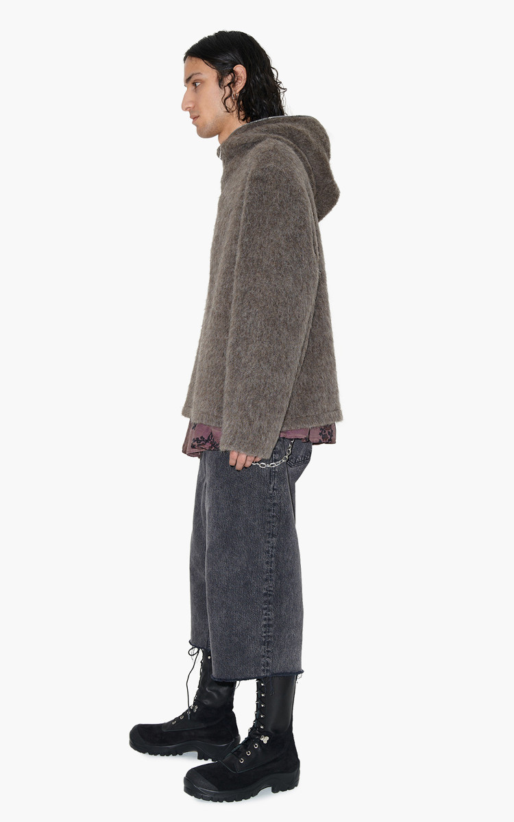 Our Legacy Full Zip Hood Mole Grey Mohair | Cultizm