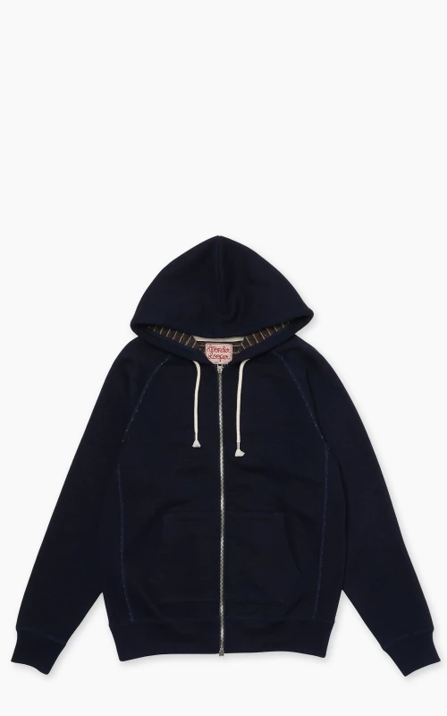 Wonder Looper Zip Hoodie Real Indigo Blanket Striped French Terry Indigo