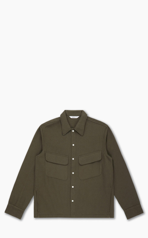 3sixteen Western Overshirt Wool Gabardine Forest