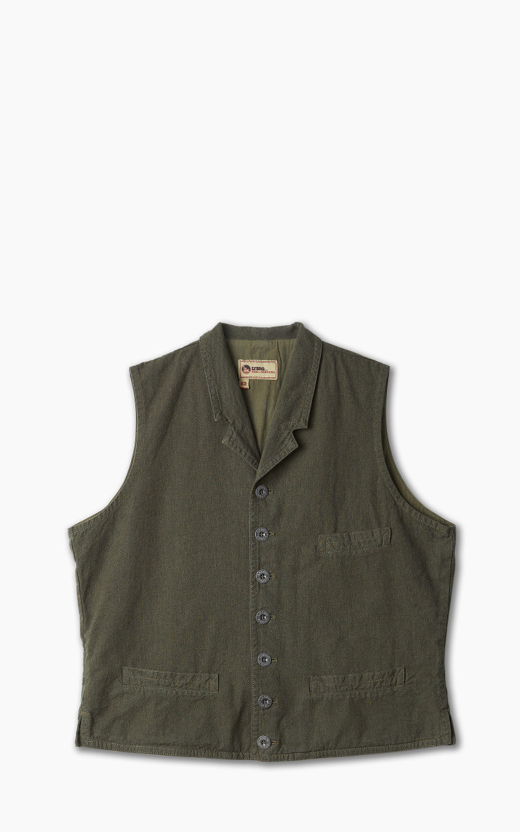 Nigel Cabourn - ZIP OVER VEST Size 46 White/Navy Stylish